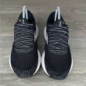 Black/white Womens Brooks Revel 3 Knit Running Shoes